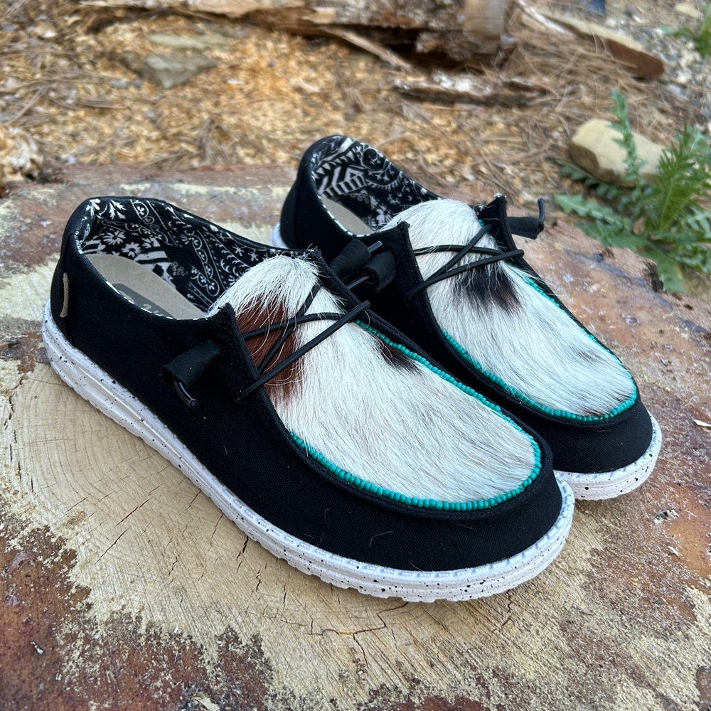 Custom Cowhide Hey Dudes